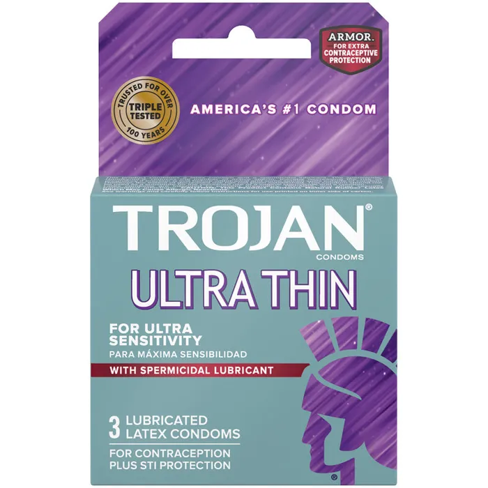 Trojan Ultra Thin Spermicidal Armor Condoms | Trojan Condoms Female Sex Toys Trojan Ultra Thin Spermicidal Armor Condoms | Trojan Condoms Female Sex Toys
