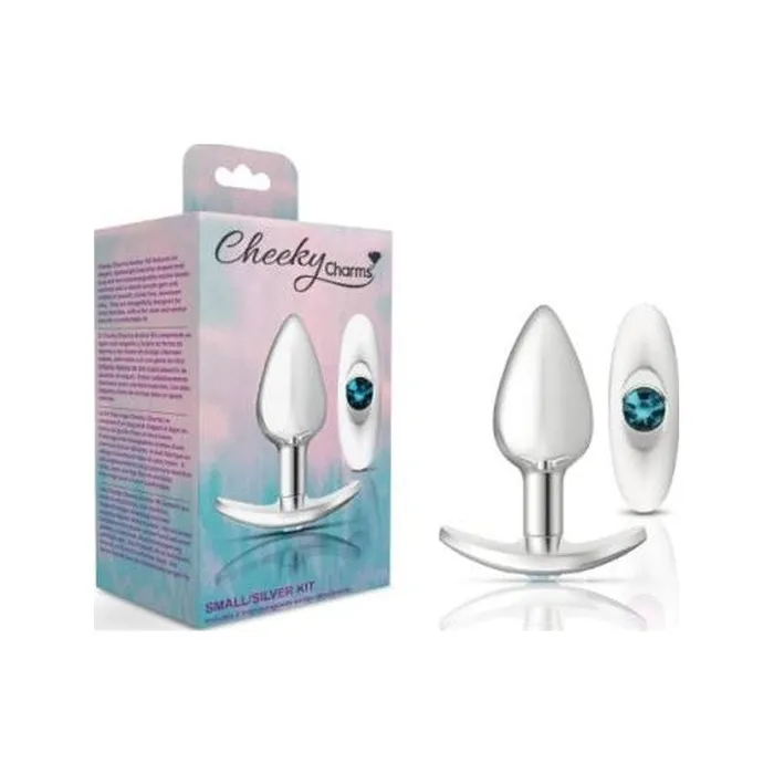 Cheeky Charms Anal | Cheeky Charms Silver Anchor Butt Plug w Clear and Pink Jewel Kit