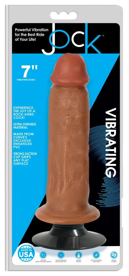 Jock 7 Inch Vibrating Dong No Balls Latte | Curve Toys Dildos
