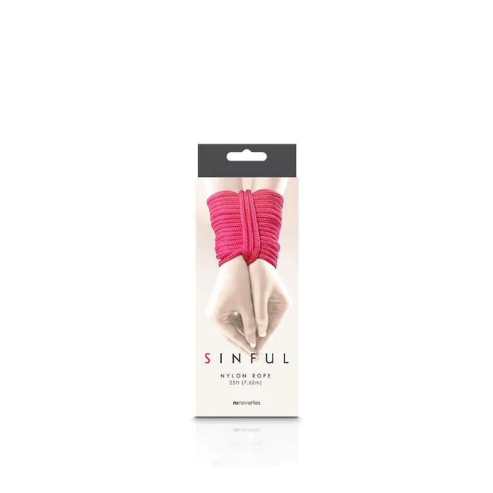 NS Novelties Vibrators | Sinful Nylon Rope 25ft Pink