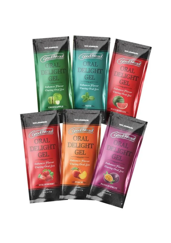 Enhancers GoodHead Goodhead Oral Delight Gel 24oz 6 Pack Assorted Green Apple Mint Peach Strawberry Watermelon Passion Fruit Enhancers GoodHead Goodhead Oral Delight Gel 24oz 6 Pack Assorted Green Apple Mint Peach Strawberry Watermelon Passion Fruit