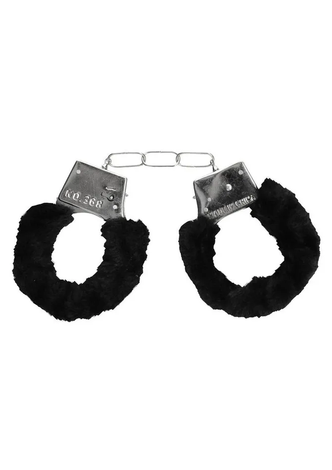 Ouch Ouch Pleasure Furry Hand Cuffs with Quick Release Button Couples