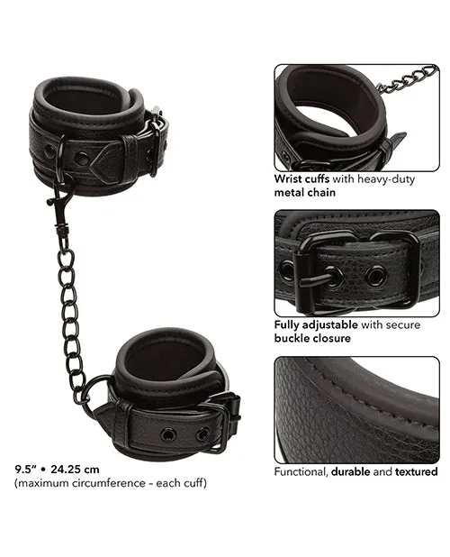 Restraints California Exotic Novelties Nocturnal Collection Detachable Adjustable Wrist Cuffs Black