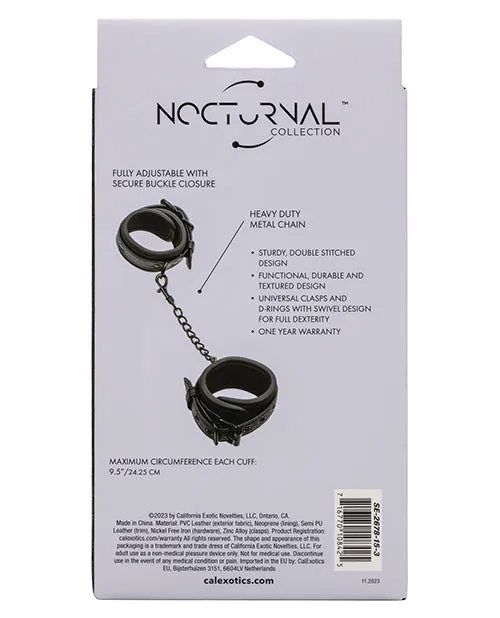 Restraints California Exotic Novelties Nocturnal Collection Detachable Adjustable Wrist Cuffs Black