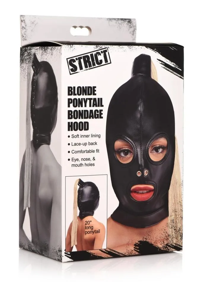 STRICT Couples Strict Blonde Ponytail Bondage Hood