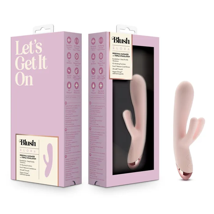 Blush Novelties Blush Elora Triple Rabbit Vibrator Pink Vibrators Blush Novelties Blush Elora Triple Rabbit Vibrator Pink Vibrators
