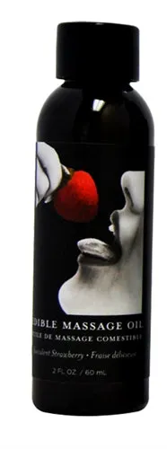 Earthly Body Edible Massage Oil Strawberry 2 Fl Oz Couples