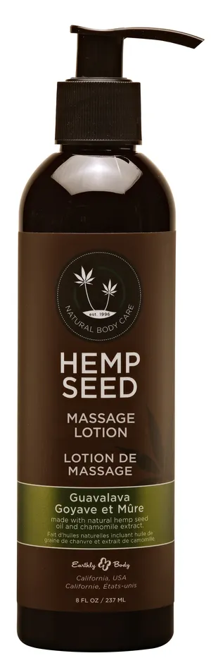 Earthly Body Hemp Seed Massage Lotion Guavalava 8 Fl Oz Couples