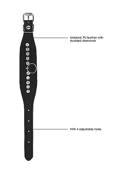 Ouch Diamond Studded Wrist Cuffs in Black SHOTS AMERICA Couples