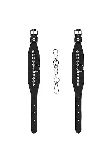 Ouch Diamond Studded Wrist Cuffs in Black SHOTS AMERICA Couples