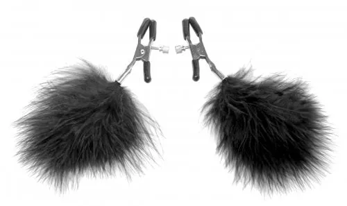 XR Brands Frisky Nipple Clitoral Toys Feathered Nipple Clamps